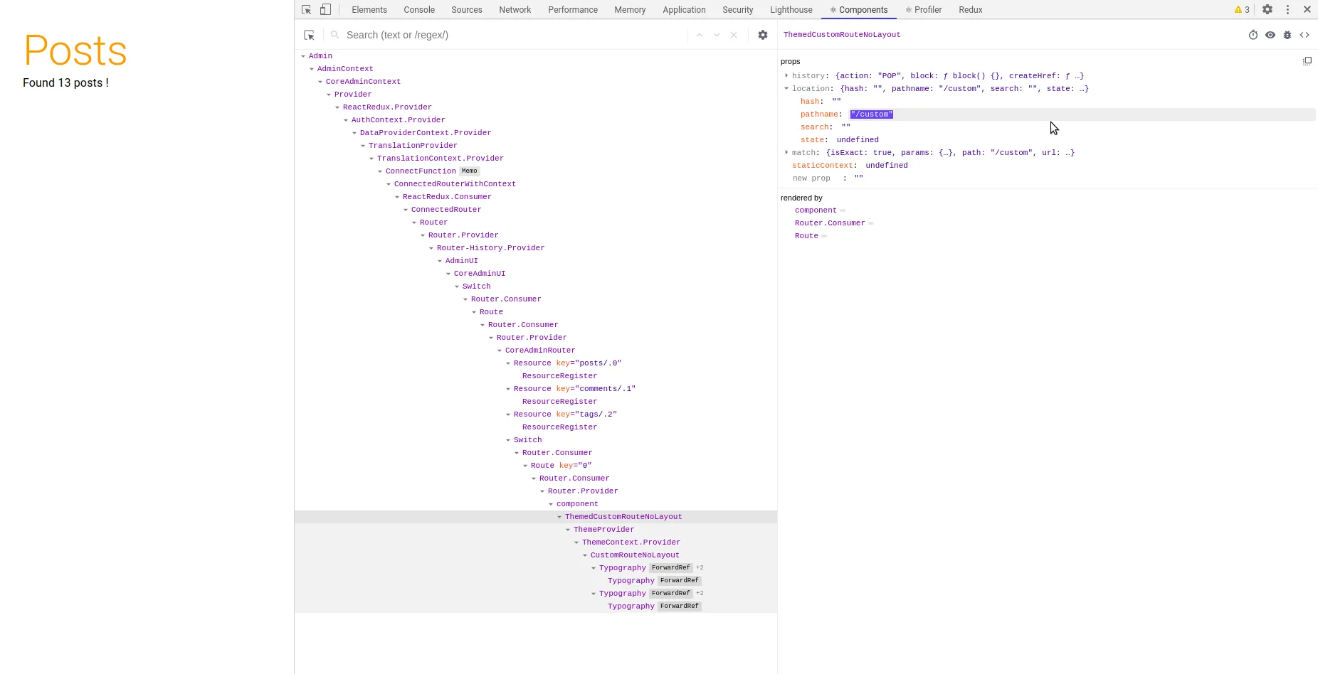 Custom page with an orange title