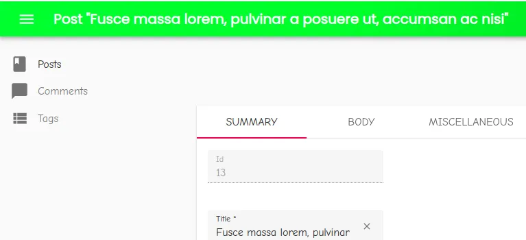 Sidebar before styling