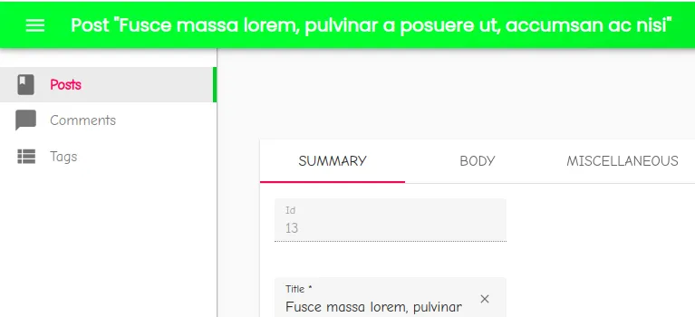 Sidebar after styling menu item