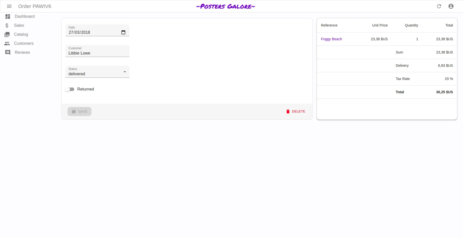 React-admin demo with custom theme
