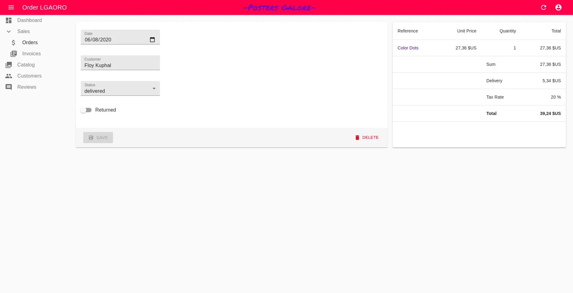 React-admin demo without custom theme