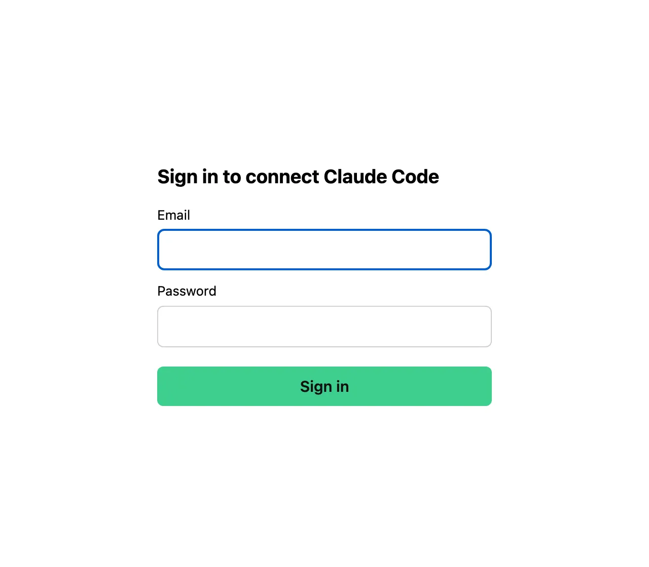 Sign in to connect Claude Code