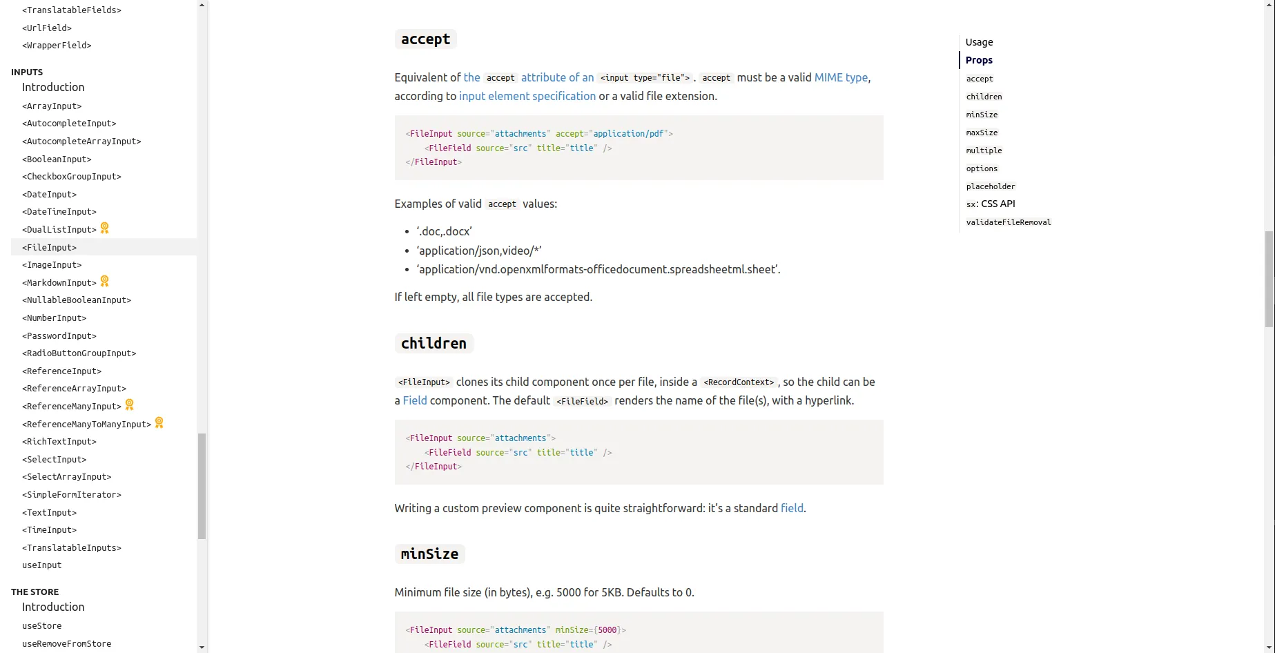 FileInput docs