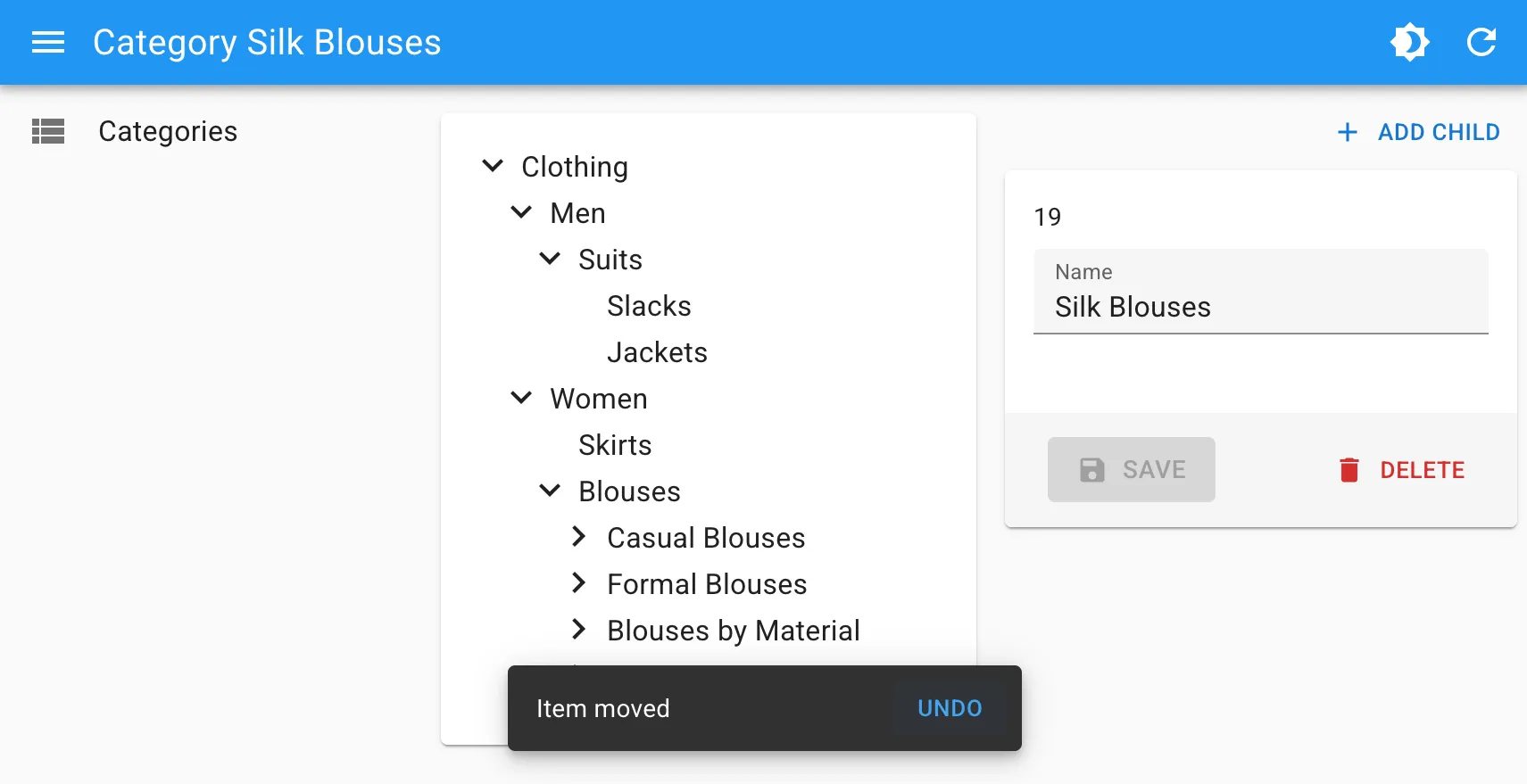 Undoable TreeWithDetails