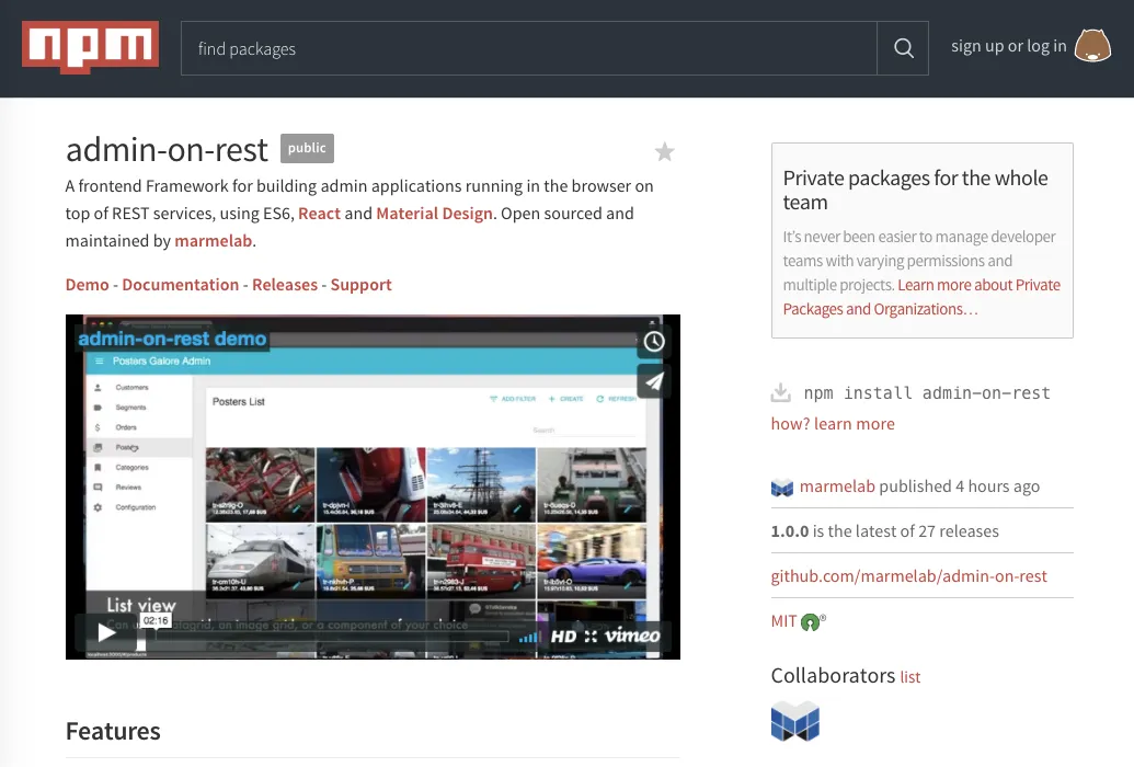 Admin-on-rest 1.0 Stable is out