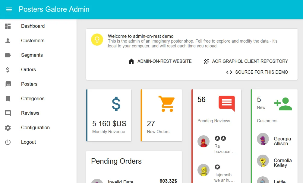 Admin-on-rest now supports GraphQL backends