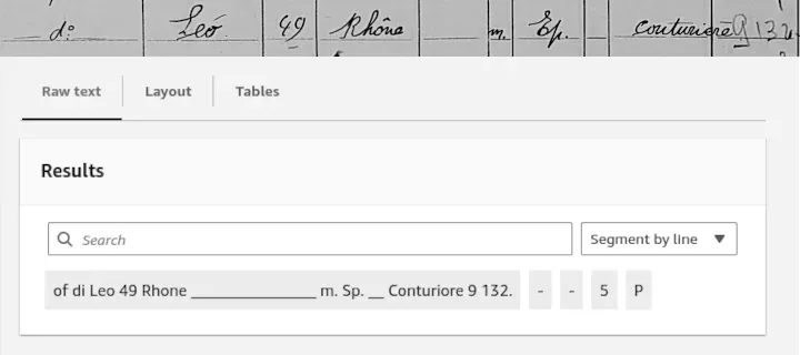 Line recognition using AWS Textract