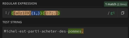 première regexp