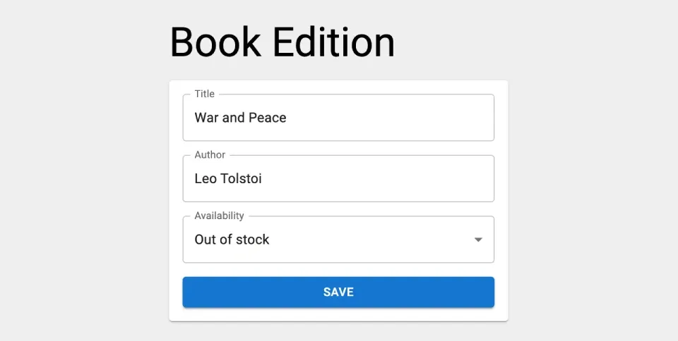 Book edition view