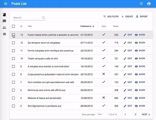 Bulk delete new UI