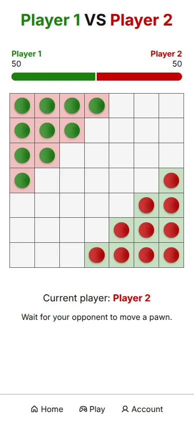 A chinese checkers game in the application