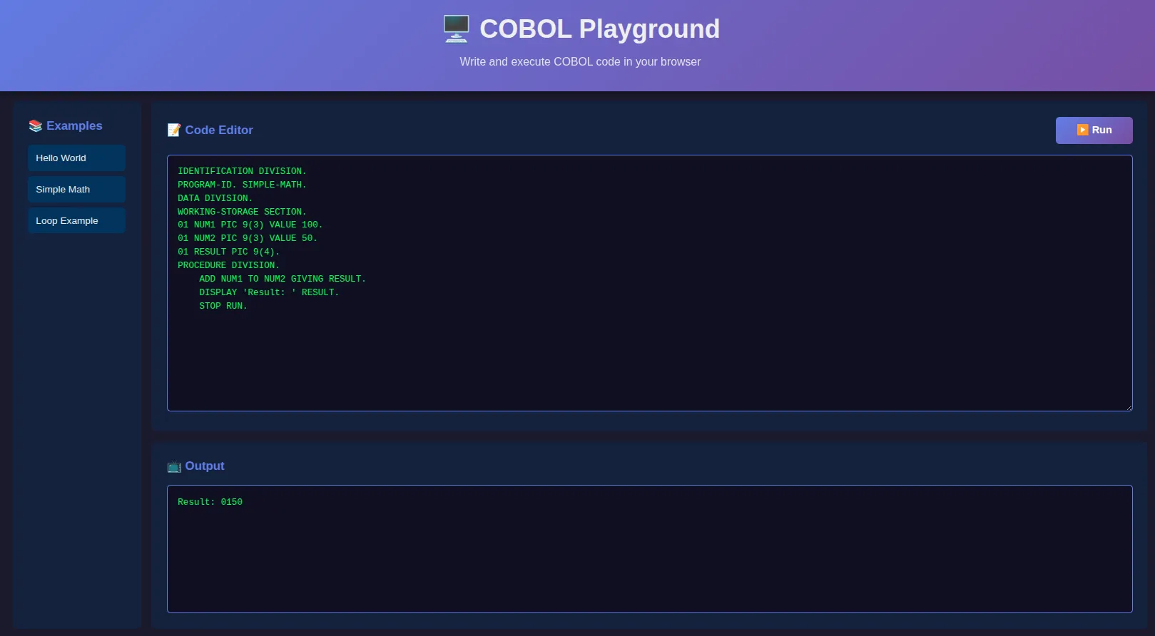 Cobol-playground