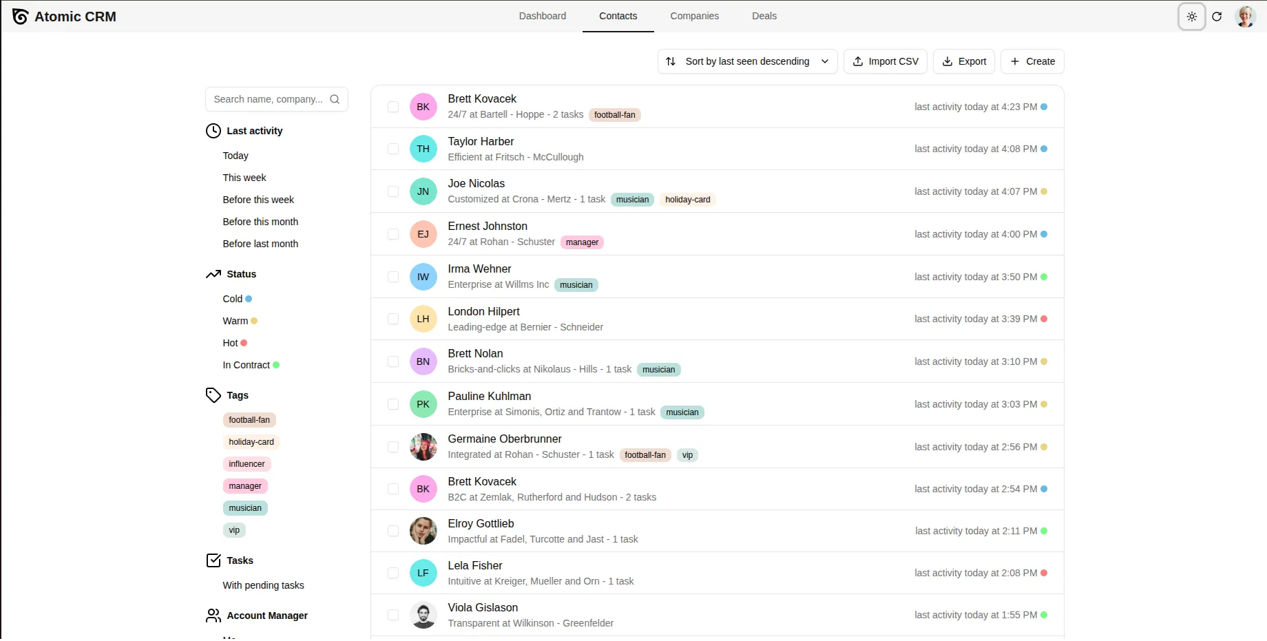 Colored background for contact avatar