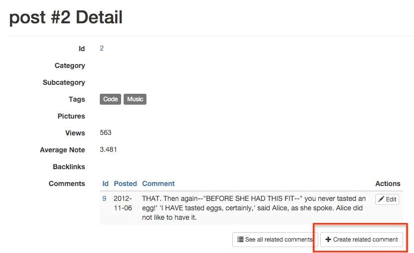 Create related button