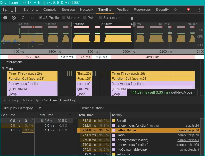 devtools timeline