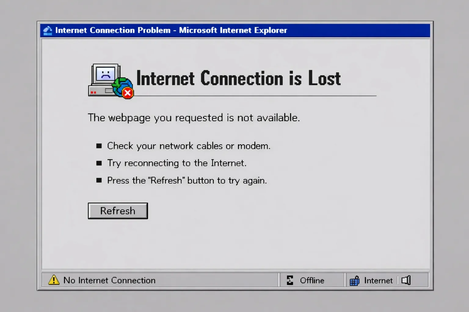 Disconnected from the internet!