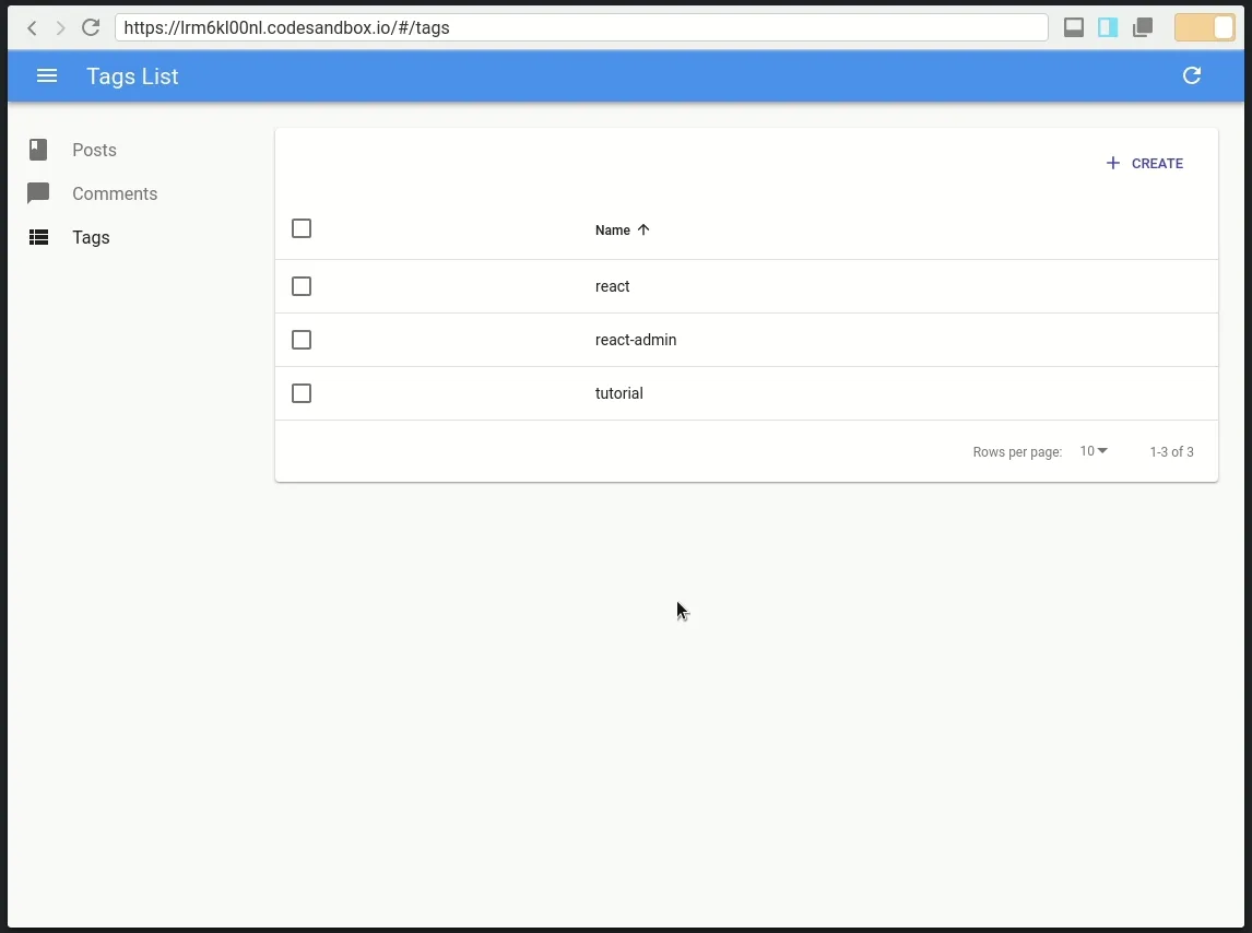 Create form inside a drawer with a cancel button