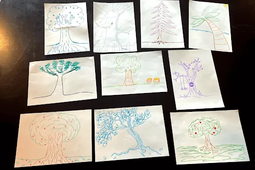 picture of all drawings made by attendees