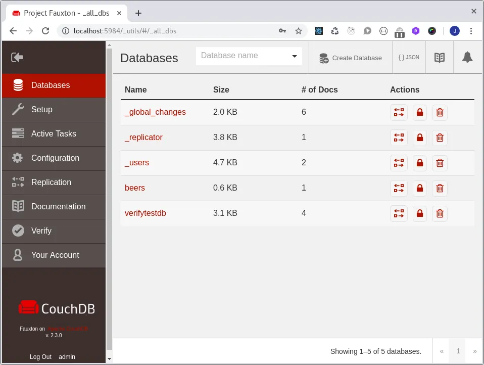 Fauxton interface