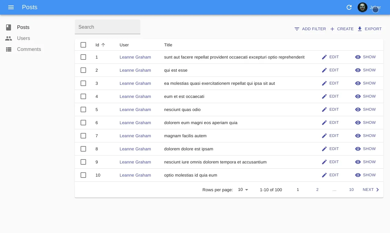 User profile edition