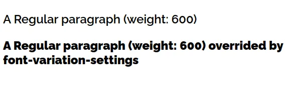 Example by using font-variation-settings property
