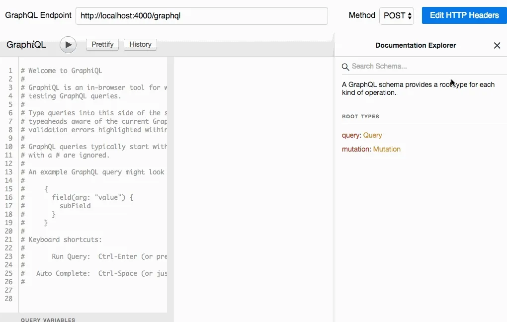 Graphiql Doc explorer