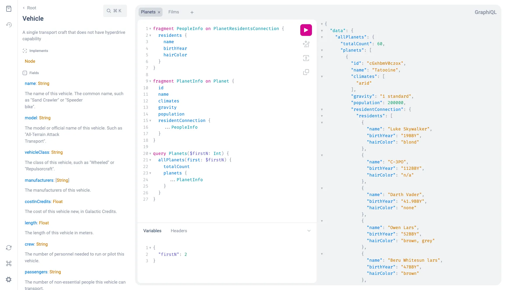 GraphiQL Example