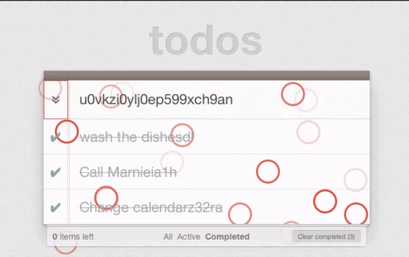 Click gremlin on a todo list