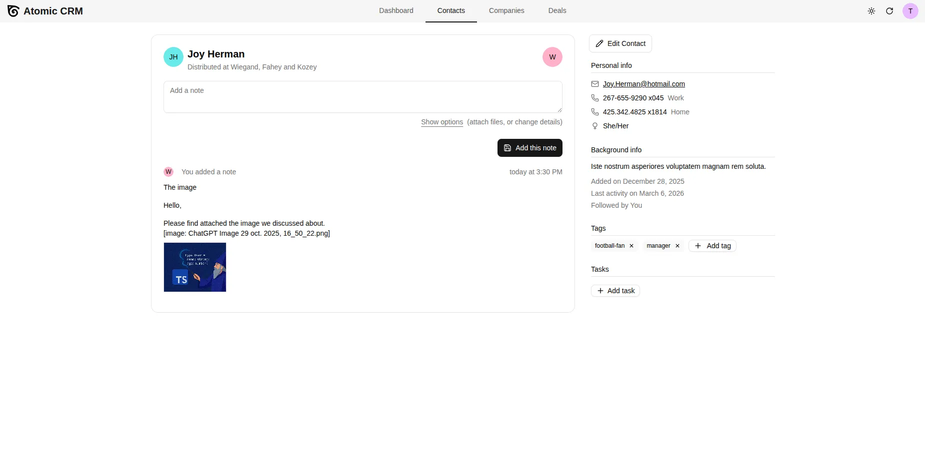Email attachments in Atomic CRM