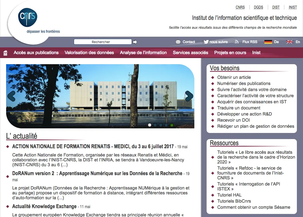 Le portail de l'INIST