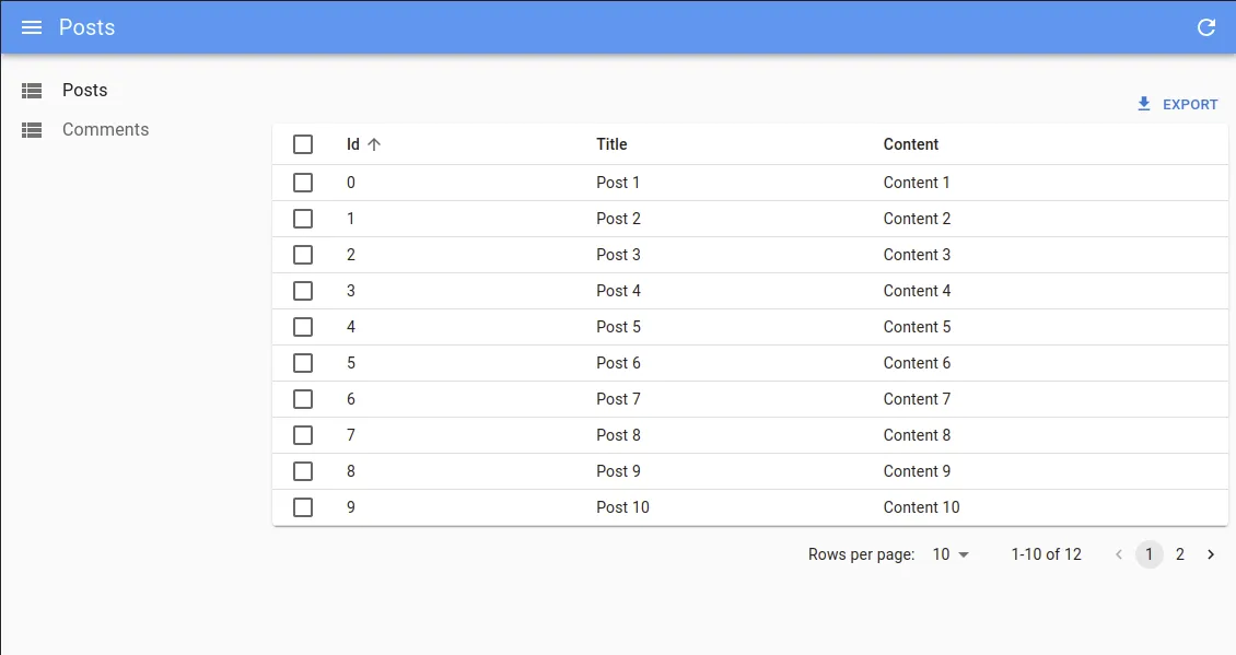 Initial React Admin App