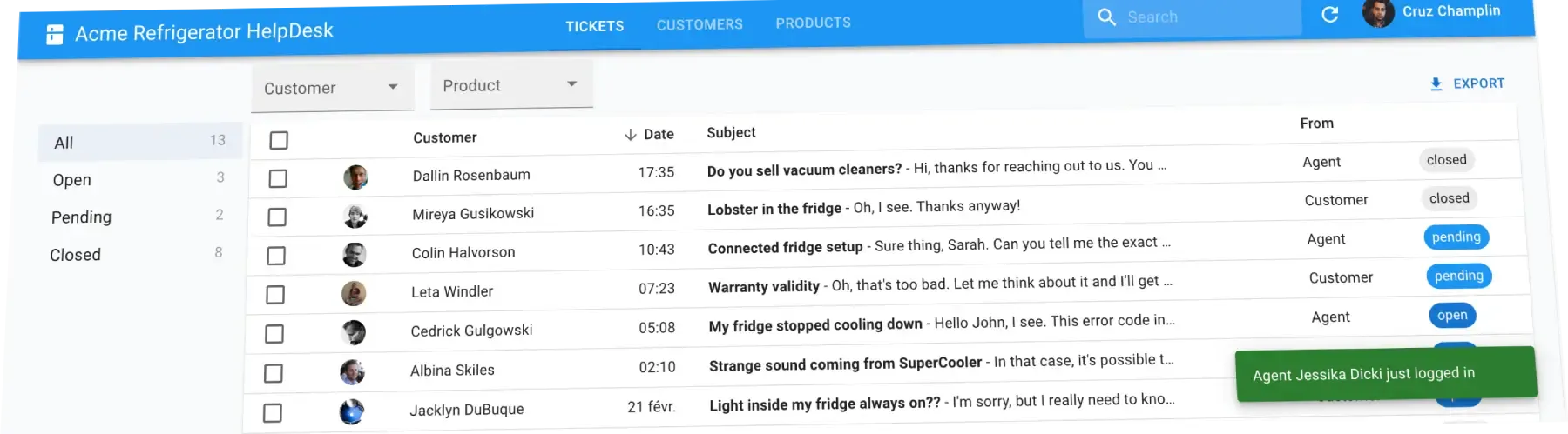 Introducing Acme Refrigerator HelpDesk, A New React-Admin Demo