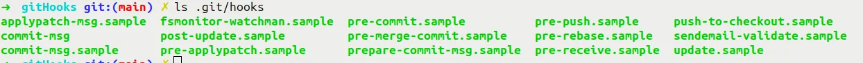 Display Git Hooks samples