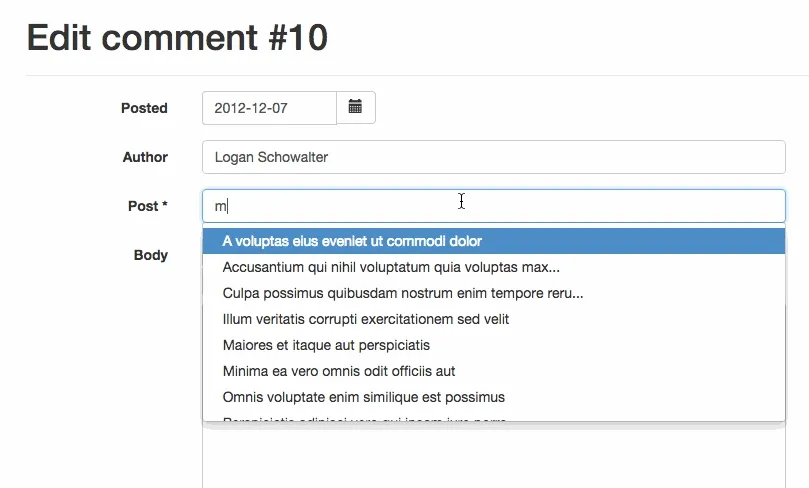 Autocompletion on reference