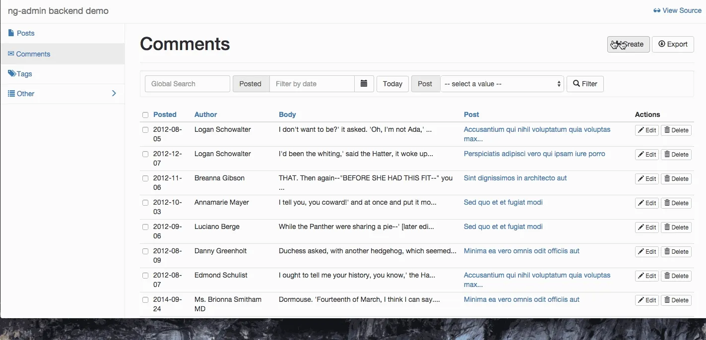 ng-admin batch export