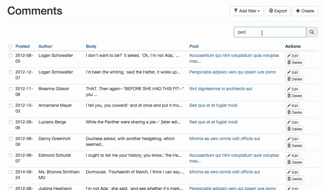 New filters interface