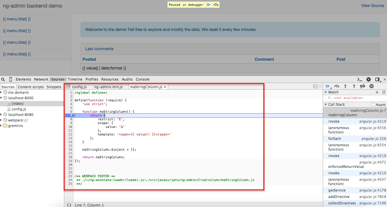 Sourcemaps used by Google Chrome Dev Tools