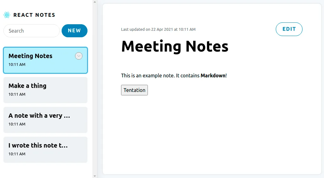 notes application