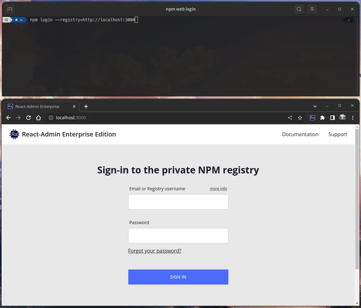 NPM Web Login screencast