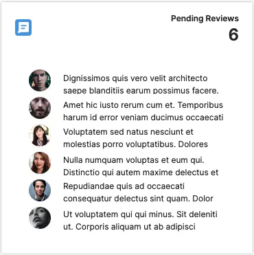 List of pending reviews