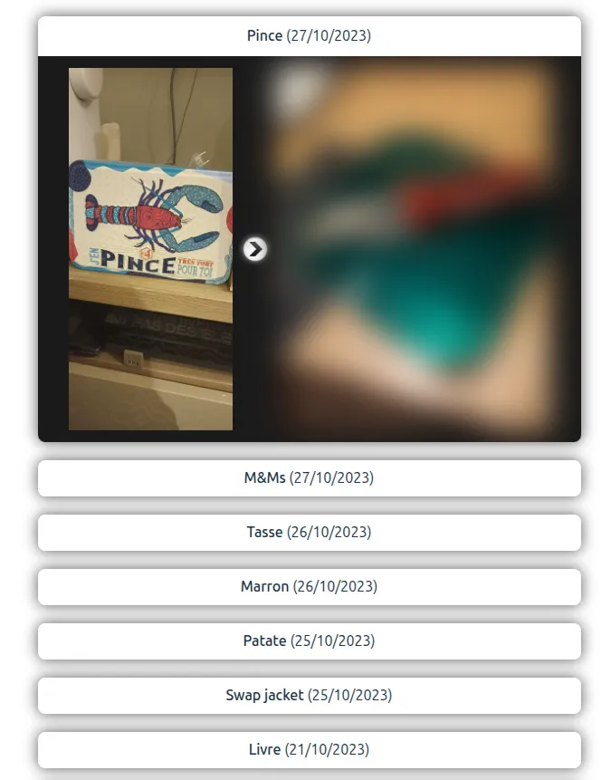 Image du site photoduel : une boite à gauche, une image floutée à droite