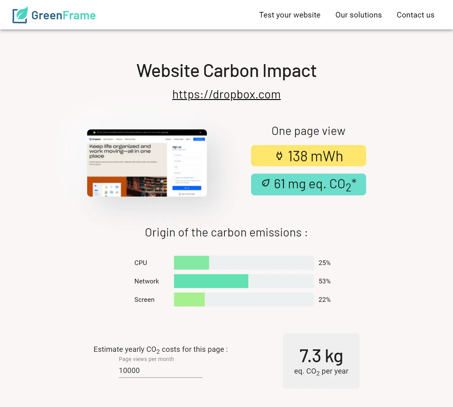 GreenFrame.io preview