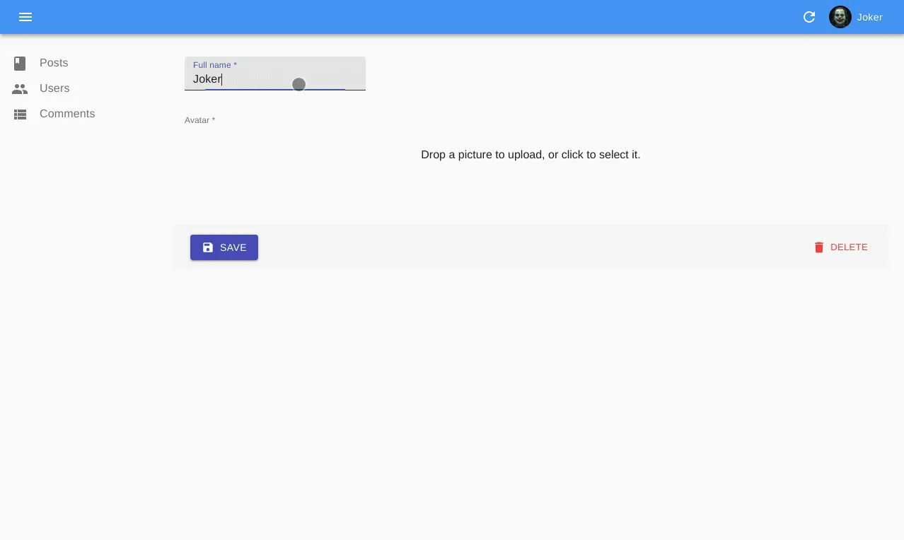 User profile edition