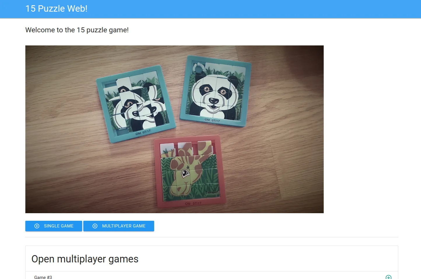 Scenario 1 : page d'accueil