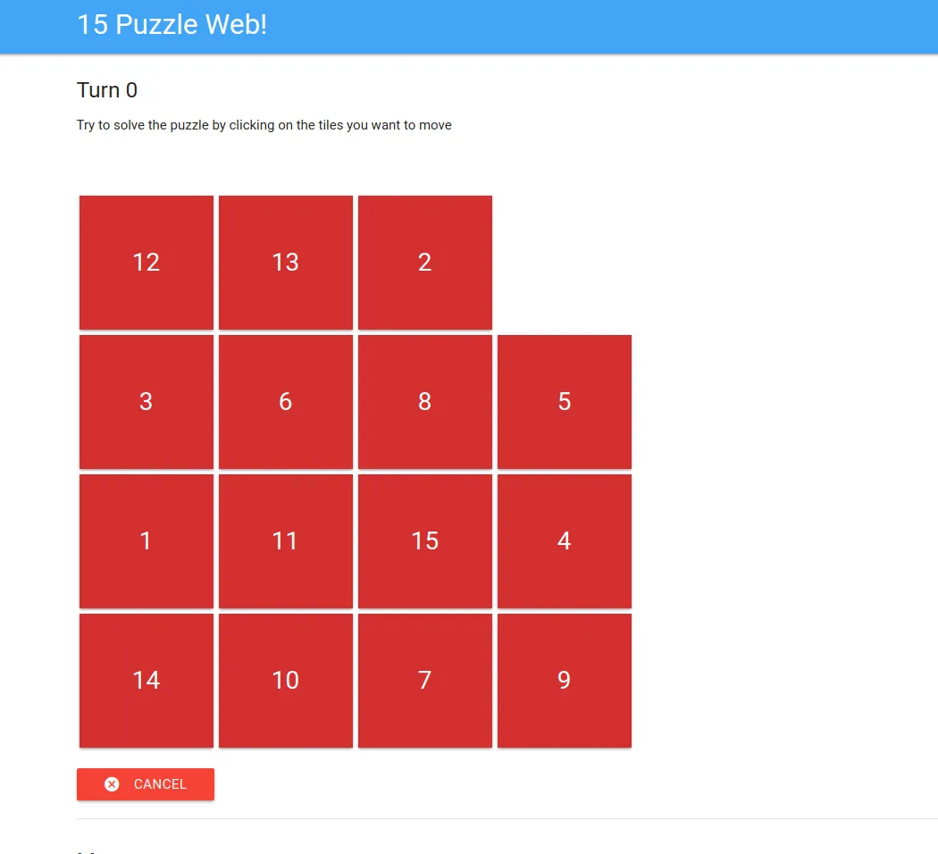 Scenario 2 : début de partie
