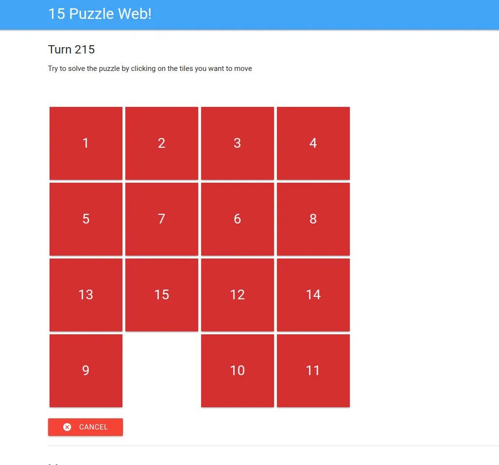 Scenario 3 : partie en cours