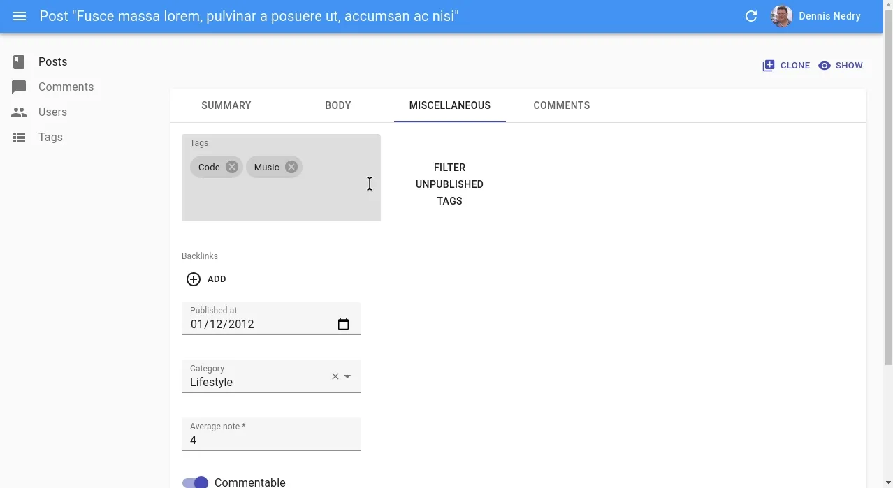 Quickly create new tags for a post