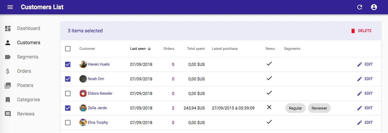 React-admin 2.3: Better UI, User Menu, Tree Shaking, Tree List, and more!