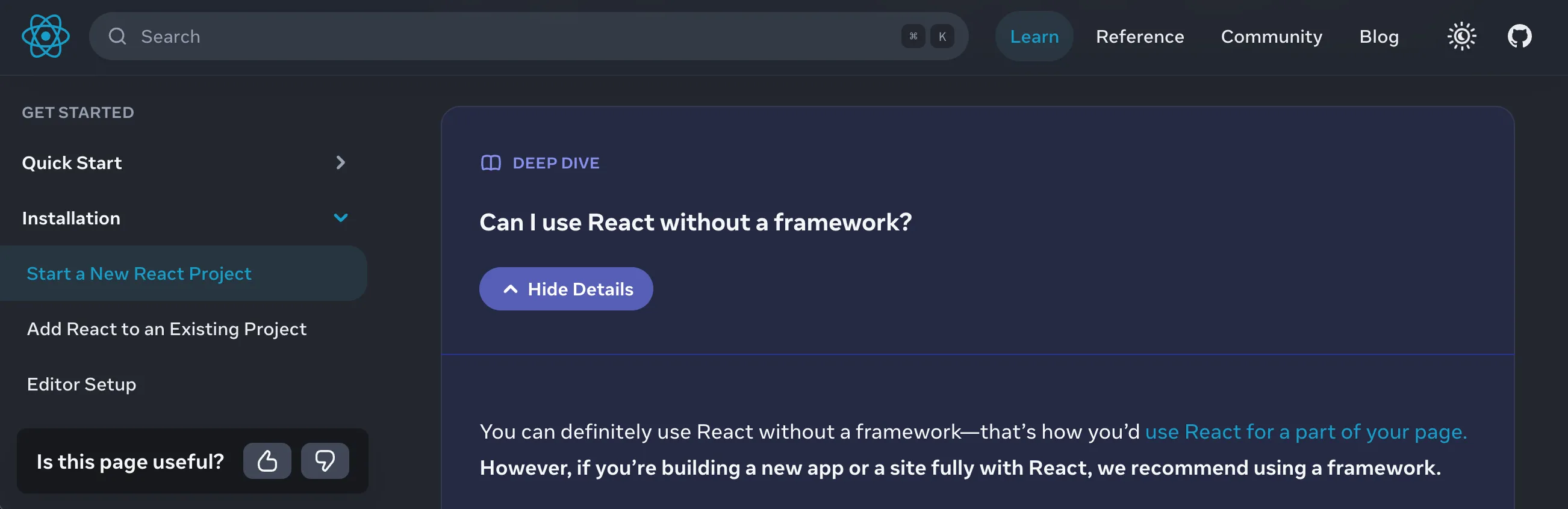 Reect with no framework