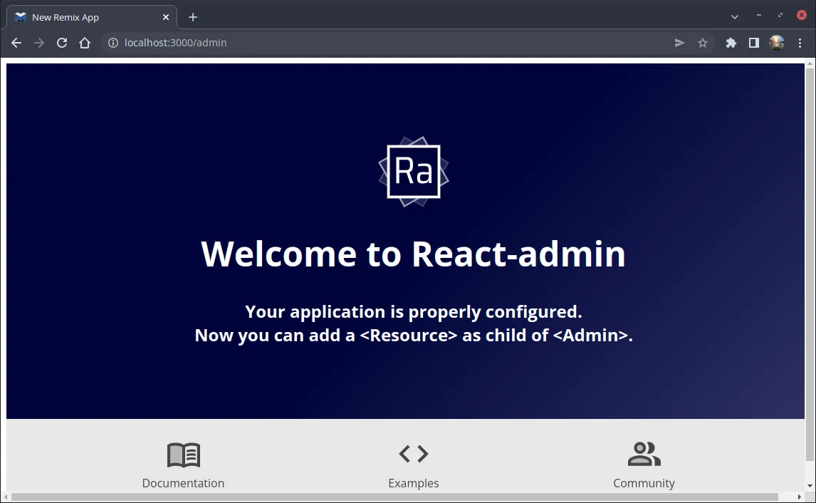 React Admin Ready Page